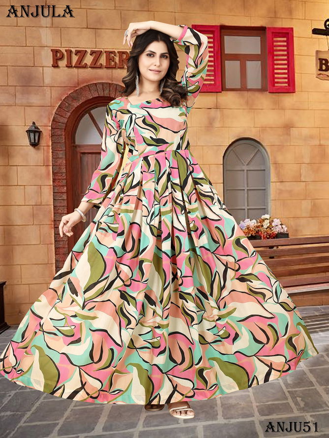 Anjula Vol 1 Floral Printed Readymade Gown Catalog
